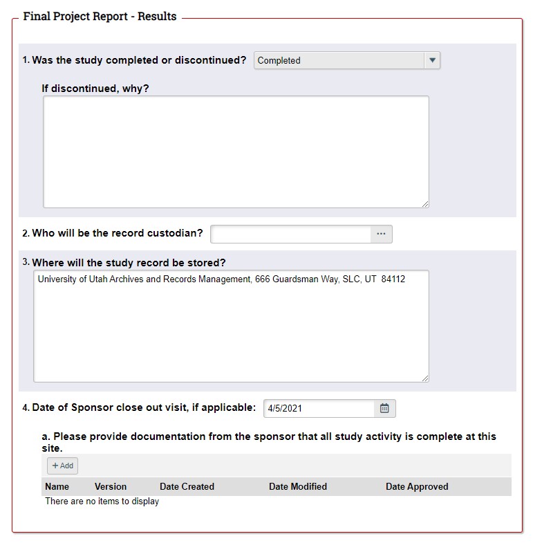 Final Project Report Page 1 - Asking you about the status of your application